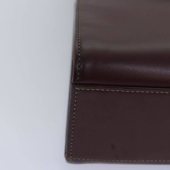 CARTIER Hand Bag Leather Wine Red Auth 81148 - Picture 10 of 16